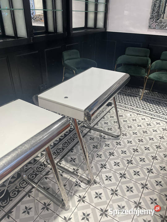 stół do manicure biały glamour biurko do mani