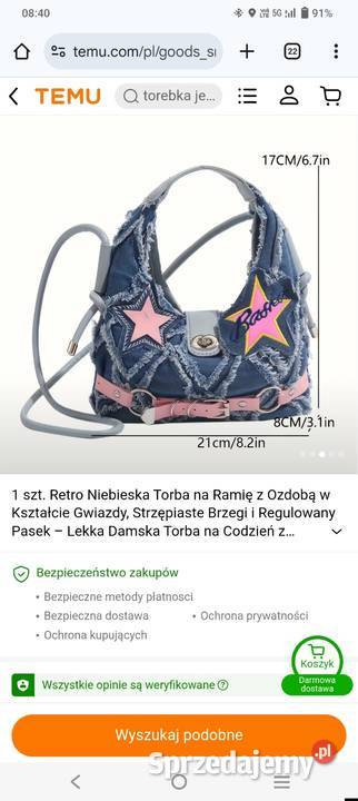 Torebka dżinsowa retro mała na ramię Do ręki  Kwidzyn