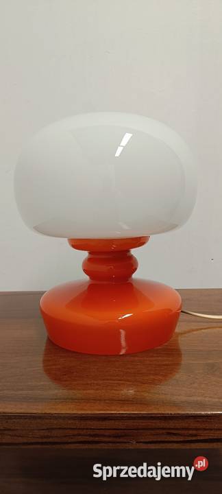 szklana lampa biurkowa nocna grzybek vintage łódzkie Radomsko