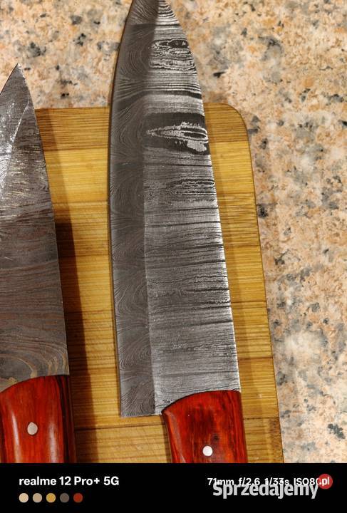 Komplet 6 noży damasceńskich handmade 312 warstw Ostrów Mazowiecka sprzedam