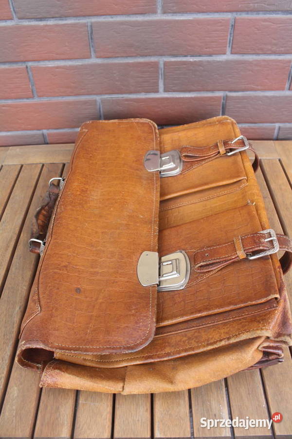 teczka skórzana z prl Kalisz