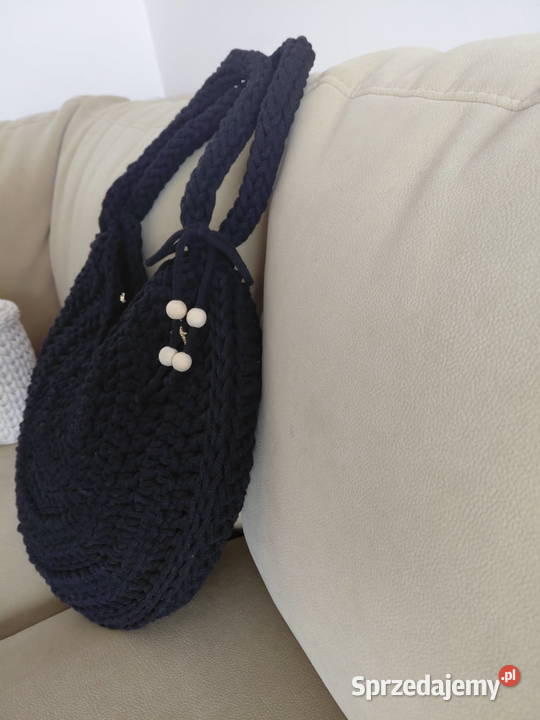 Torebka ze sznurka bawełnianego na szydełku Gostyń