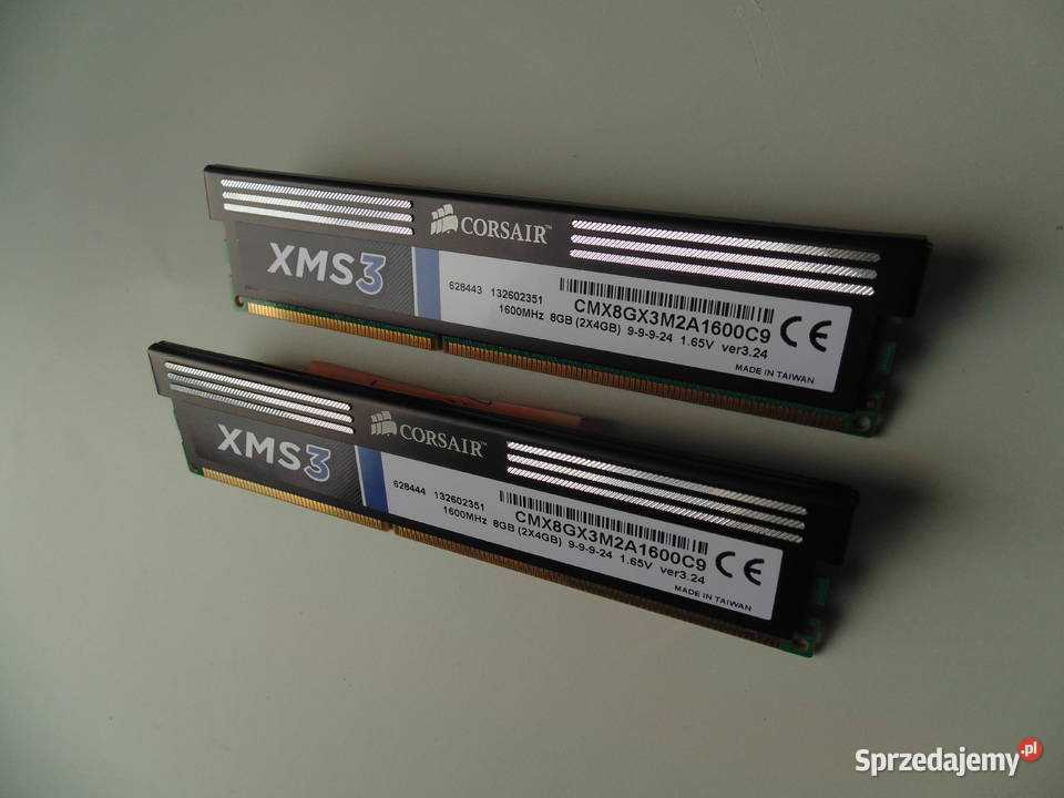 Pamięć RRAM Corsair XMS3 8GB DDR3 1600MHz C9 PC16000 2000MHz Warszawa