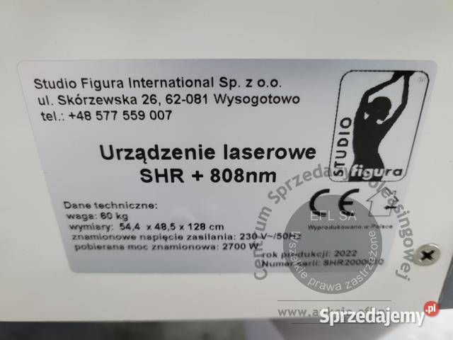 Urządzenie kosmetyczne laser do depilacji SHR