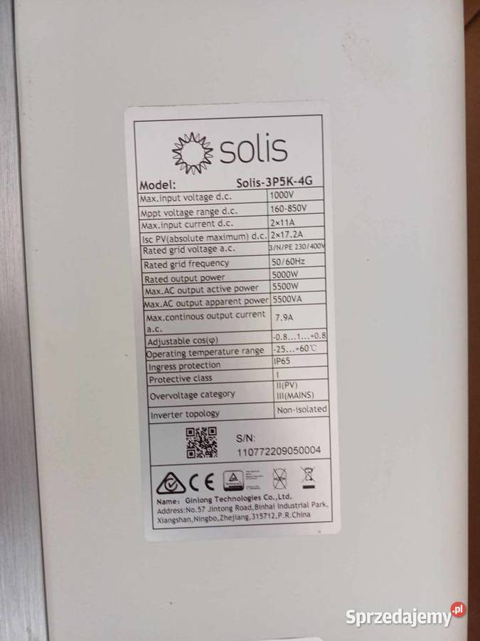 Sprzedam Falownik trójfazowy fotowoltaiczny Wieprzowe Jezioro