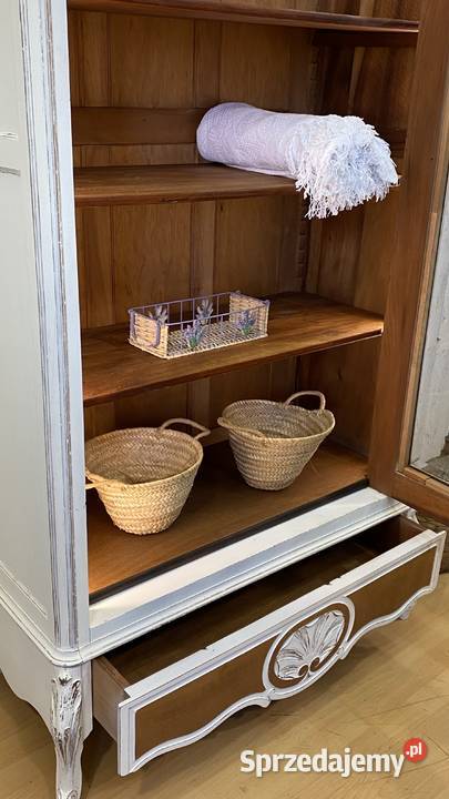 Biblioteka witryna LUDWIK XV Antyk biała 1913 r Szafy, regały, półki Gdańsk