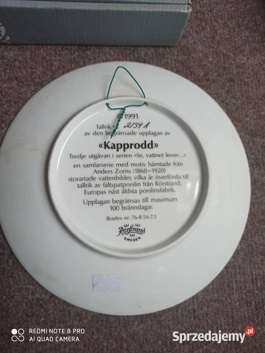 Talerz z manufaktury Rorstrand Do powieszenia pomorskie Gdańsk