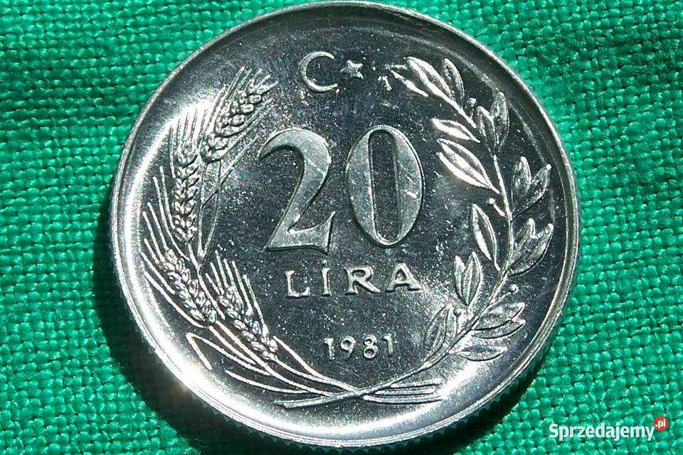 Turcja 20 lira 1981 FAO stylizowane zwierzę Elbląg