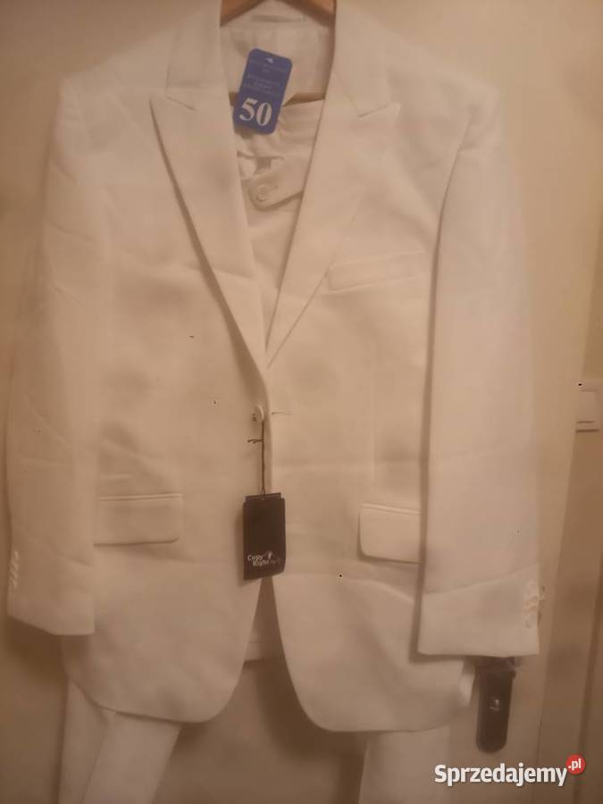 Garnitur męski biały Warszawa