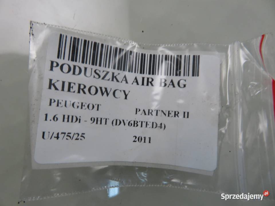 PODUSZKA KIEROWCY PEUGEOT PARTNER II 96721954ZD małopolskie sprzedam