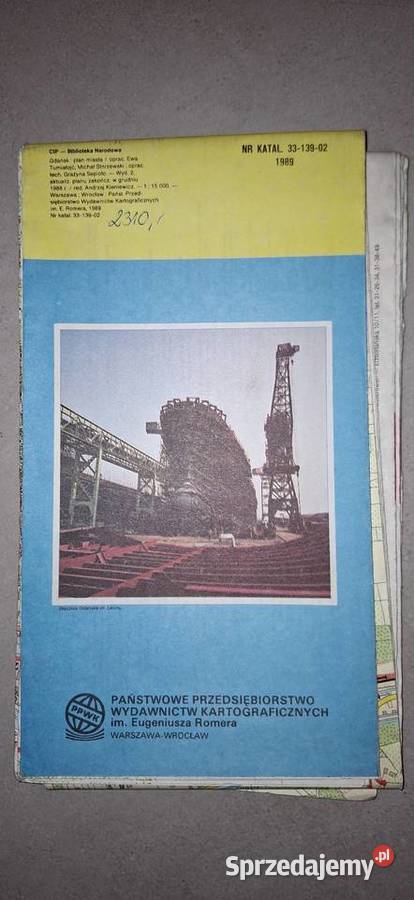 Unikatowy plan miasta Gdańska z 1989 oryginalna Łęczyca