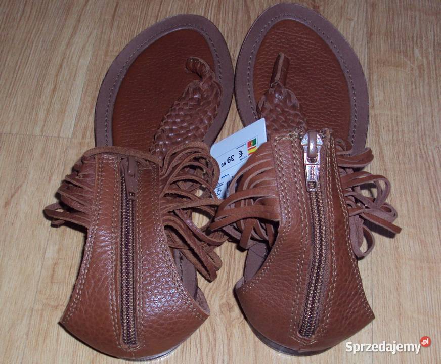 Sandały japonki PullBear 37 skóra mazowieckie Warszawa