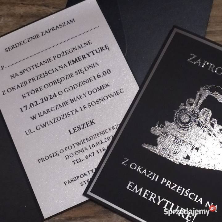 Zaproszenia z tyt odejścia na emeryturę Konin