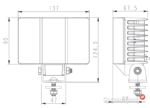 Lampa robocza LED prostokątna 60W 5700lm 936V Kamionna