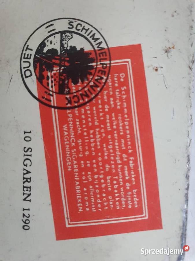 Metalowa puszka retro papierosach cygarach