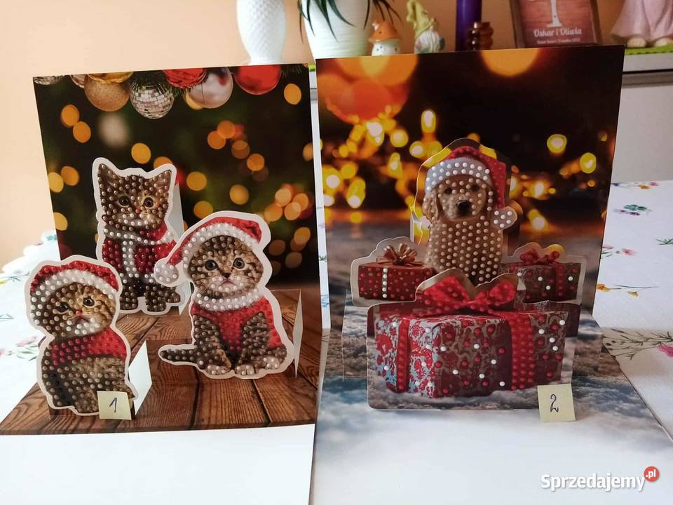 Kartki Bożonarodzeniowe z scenką haft diamentowy Jarocin