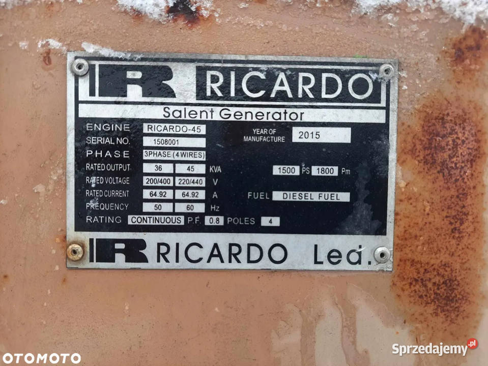Agregat Ricardo mazowieckie Stoczek