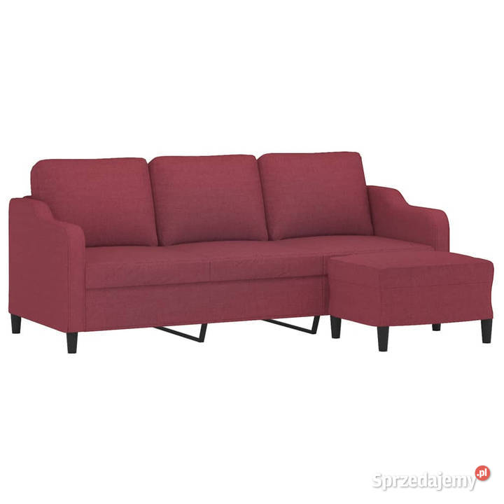 3osobowa sofa z podnóżkiem winna czerwień 180 mazowieckie Warszawa