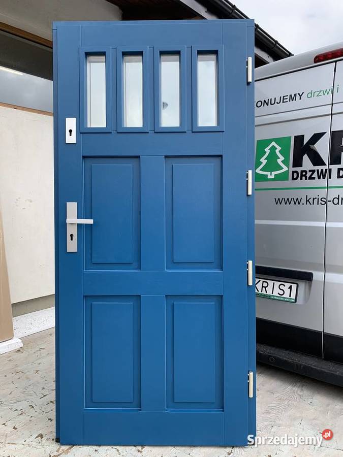 DRZWI ZEWNĘTRZNE ANGIELSKIE 75cmZIELONE RAL 6001 99cm Bobrowo