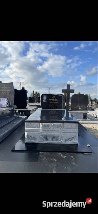 Nagrobek samochód nagrobek granitowy czarny śląskie Katowice