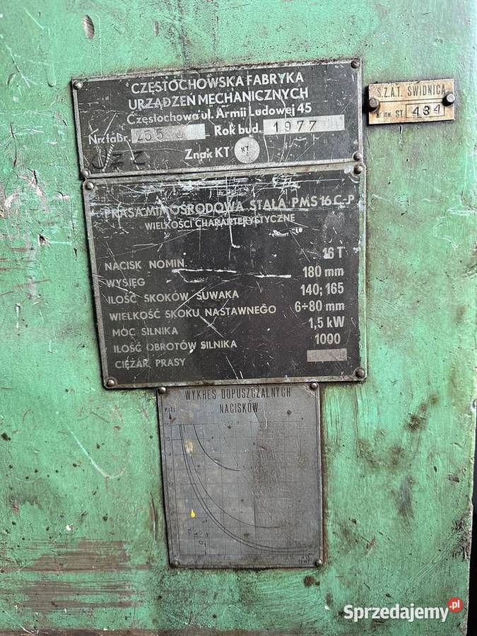 Prasa mimośrodowa PMS 16 CP dolnośląskie Góra