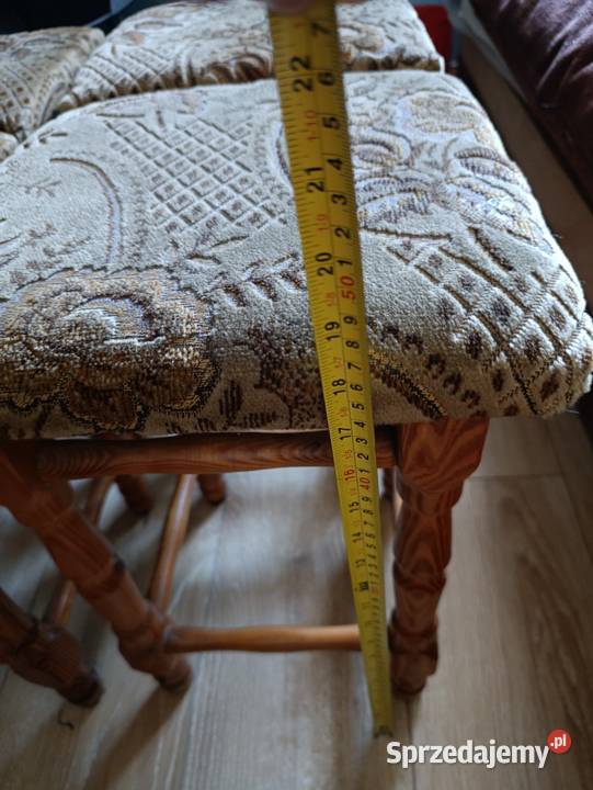 taboret taborety drewniane 4 sztuki komplet wielkopolskie Poznań