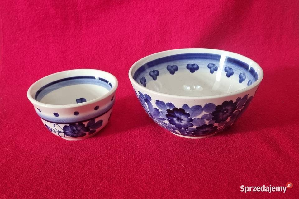 Duża i mała miseczka fajansowa z Włocławka mazowieckie
