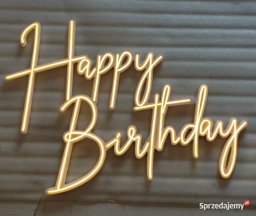 Napis podświetlany neon Happy Birthday