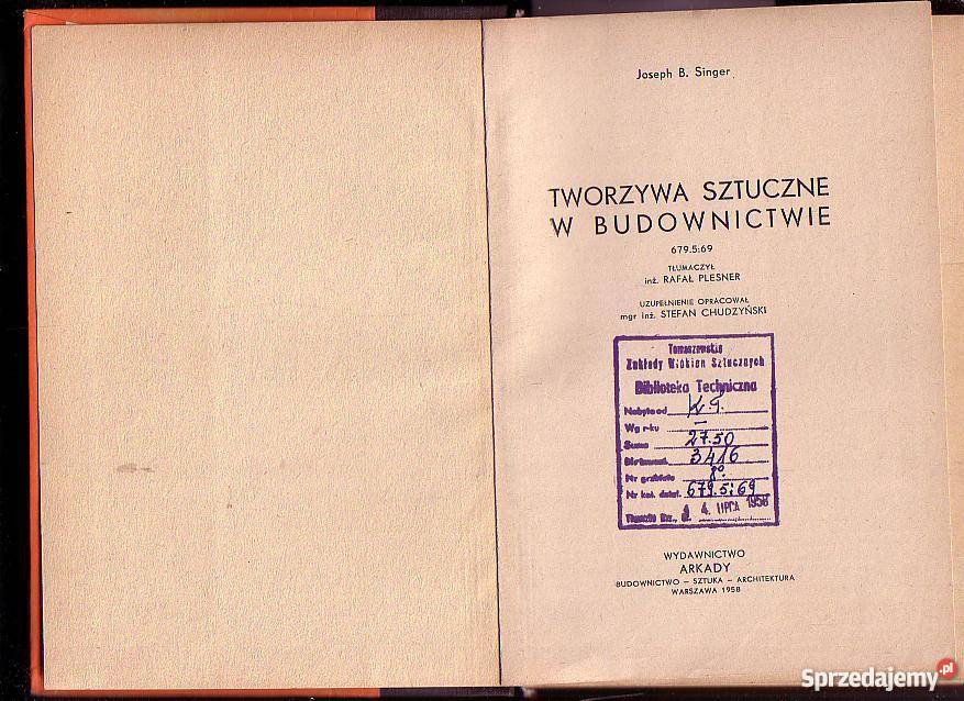 1712 TWORZYWA SZTUCZNE W BUDOWNICTWIE JOSEPH B S małopolskie Czyrna
