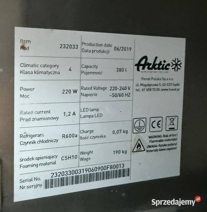 Stół chłodniczy 3drzwiowy z blatem granitowym do mazowieckie Warszawa