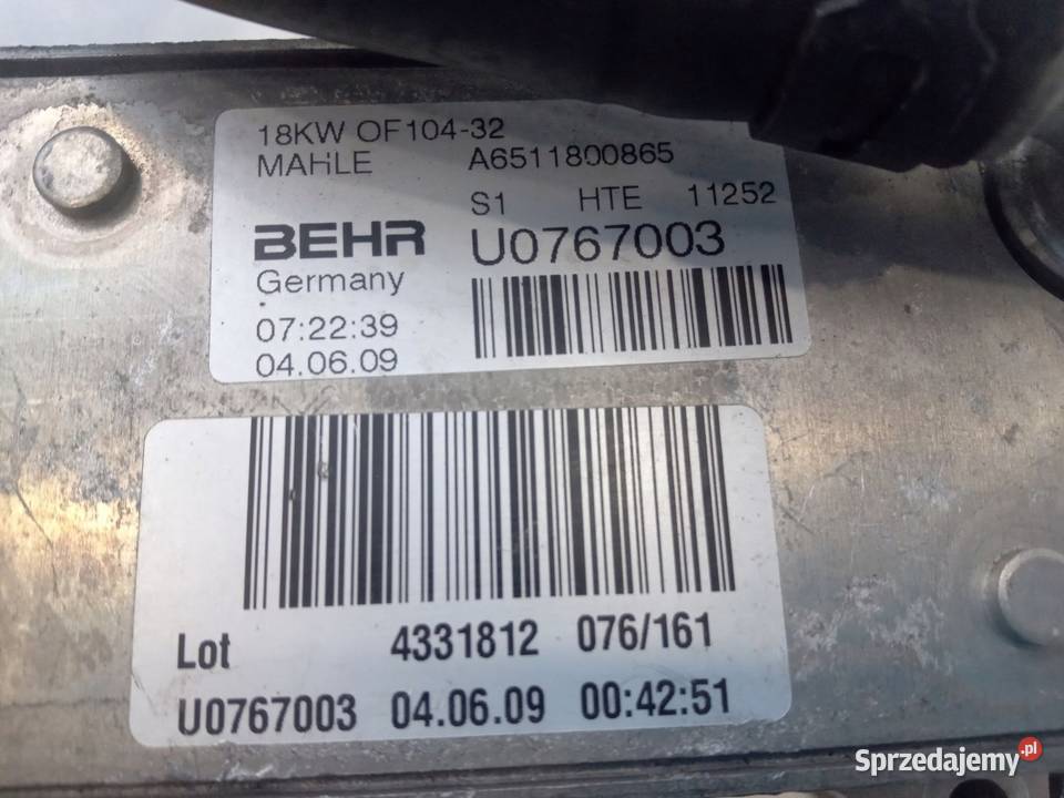 CHŁODNICA OLEJU PODSTAWA MERCEDES C W204 E W212 Nowy Tomyśl