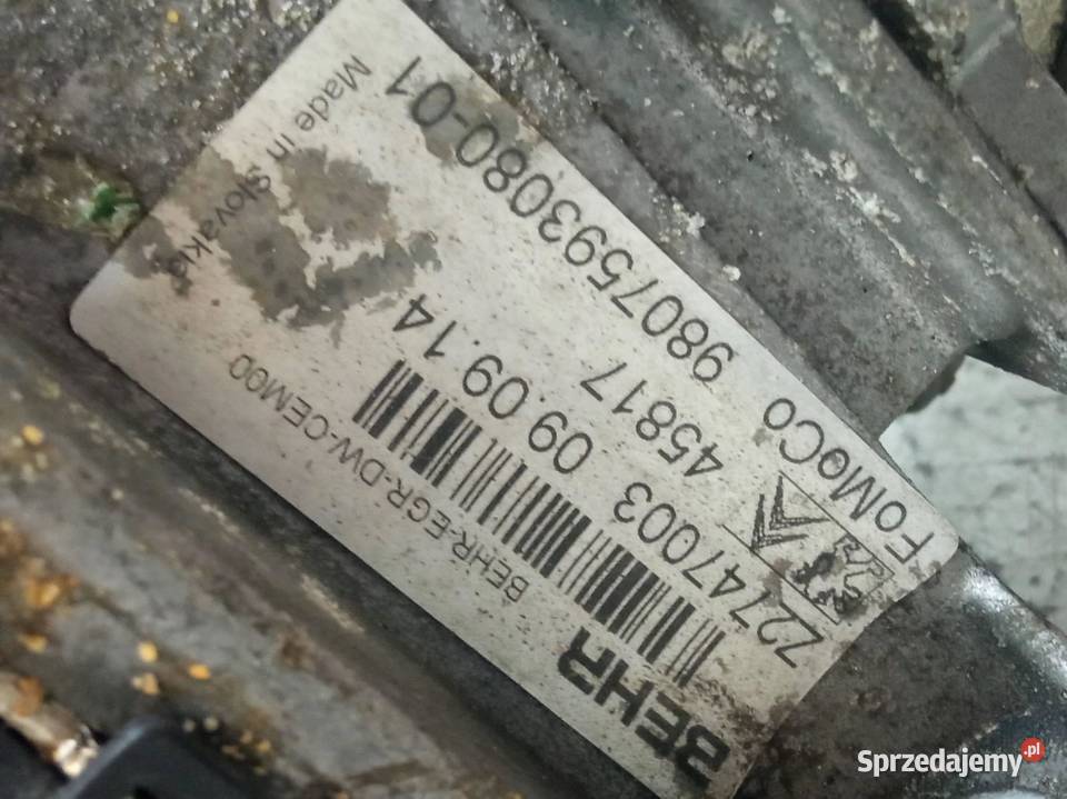 CHŁODNICA SPALIN 9807593080 20 HDI Citroen C4