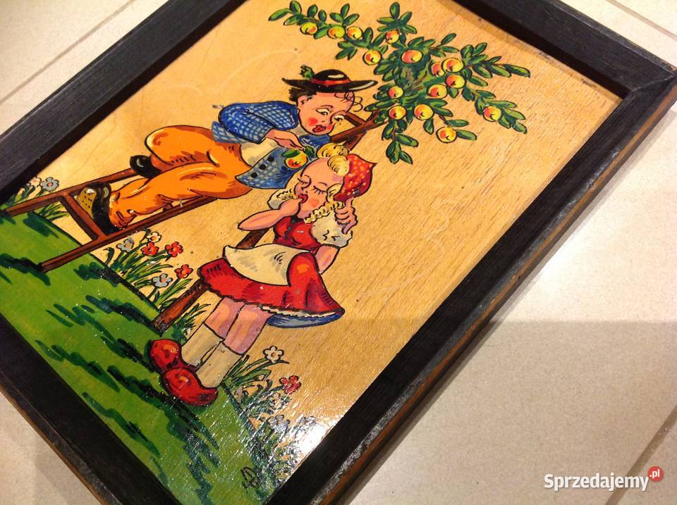 Stary Obrazek Ręcznie malowany Sygnowany Nowa Sól