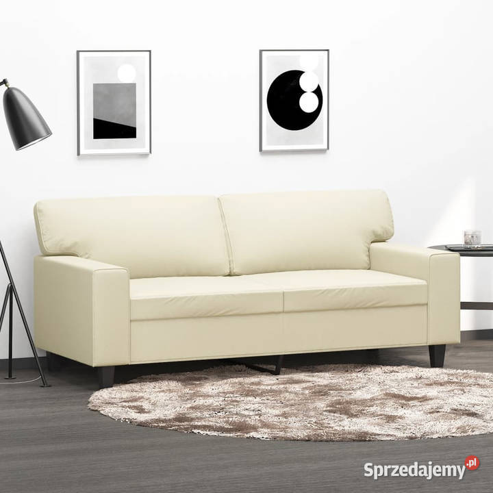 2osobowa sofa kremowy 140 sztuczna skóra Warszawa