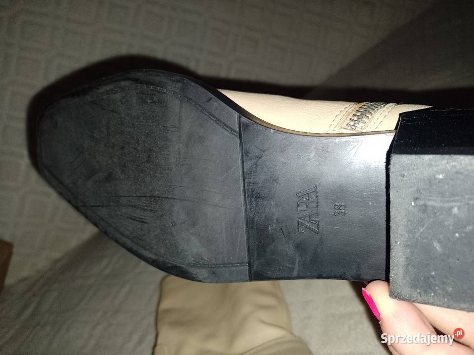 38 ZARA Real Leather skórzane Botki z Madrytu Zara Kozaki