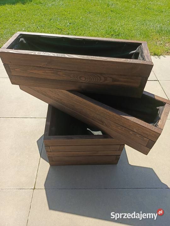 Donica drewniana EKO Ciemny Dąb różne rozmiary Donice podkarpackie Rzeszów sprzedam