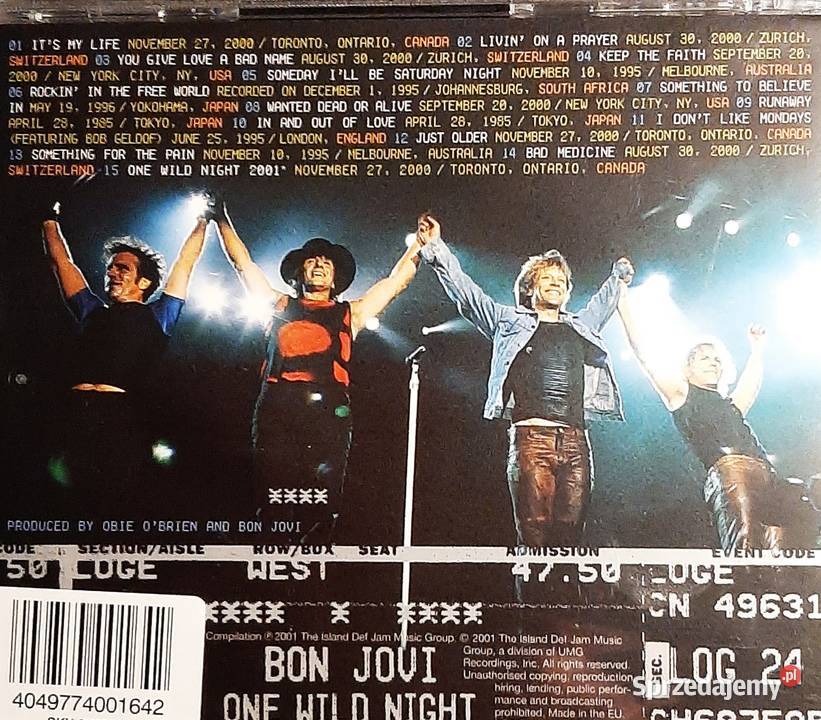 Znakomity Album CD Bon Jovi One Wild Night CD sprzedam