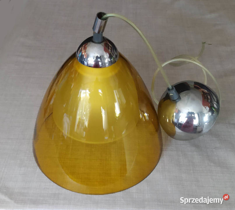 lampa sufitowa vintage żółta szkło Lampy wiszące Lampy wiszące Warszawa