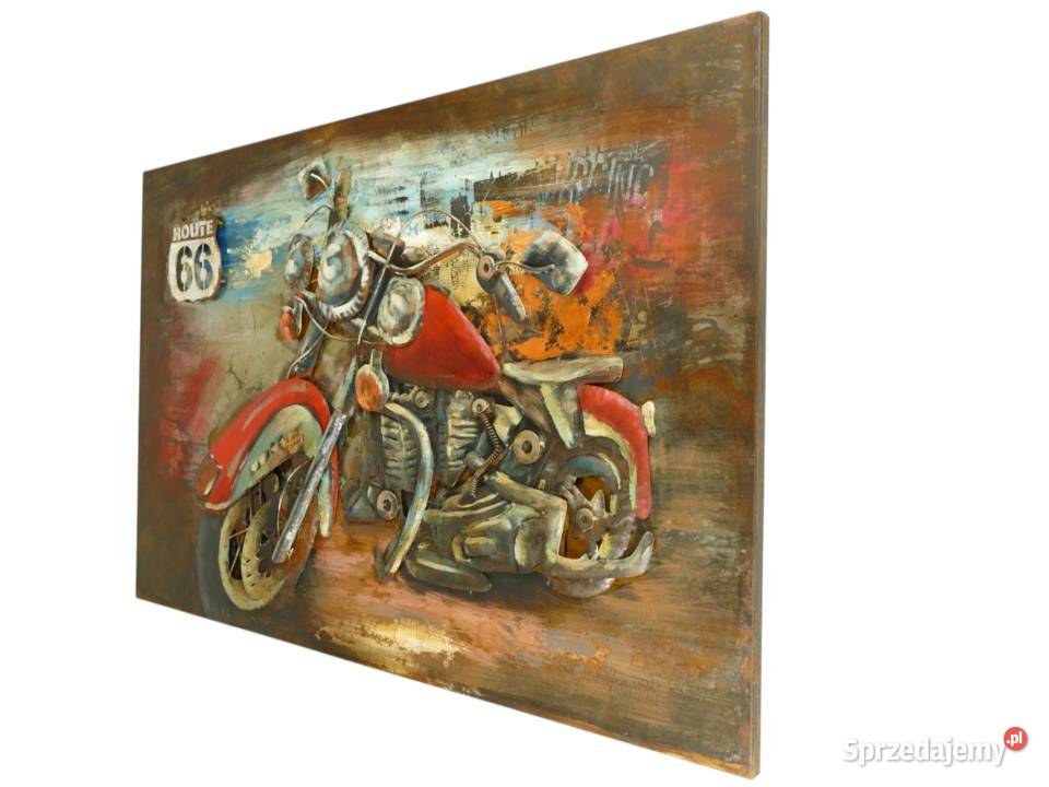 Metalowy obraz na ścianę 3D motocykl harley