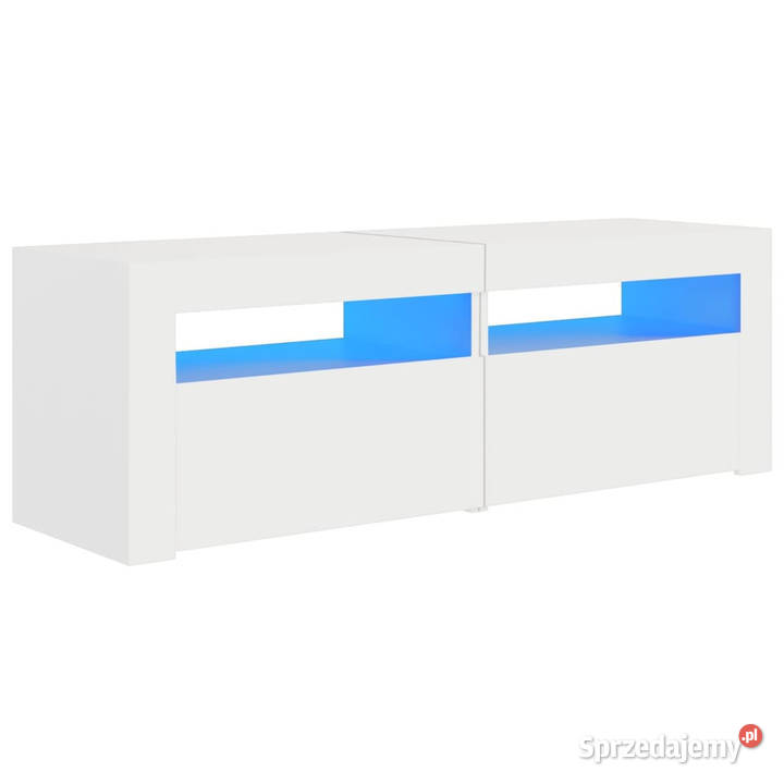 Szafka pod TV z oświetleniem LED biała 120x35x40 mazowieckie