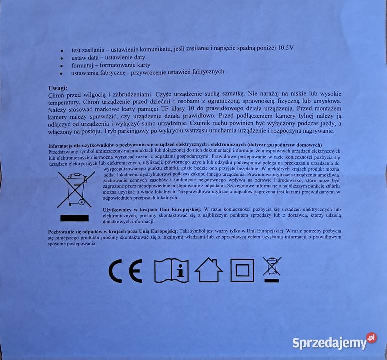 Wideorejestrator przód i tył samochodu Bydgoszcz