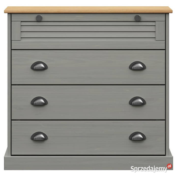 Komoda VIGO szara 80x40x76 lite drewno sosnowe mazowieckie Warszawa