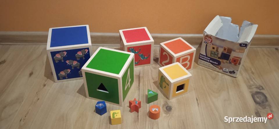 Drewniane sensoryczne kostki do układania w stos