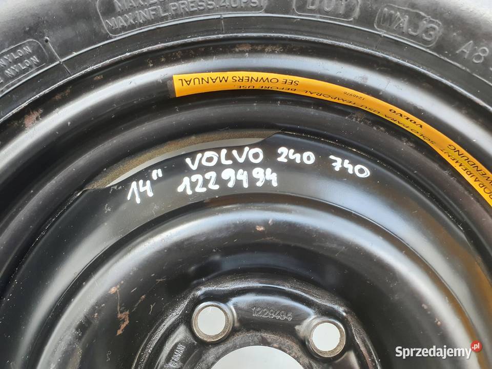 Volvo 240 940 740 KOŁO ZAPASOWE Zapas 17580 R14
