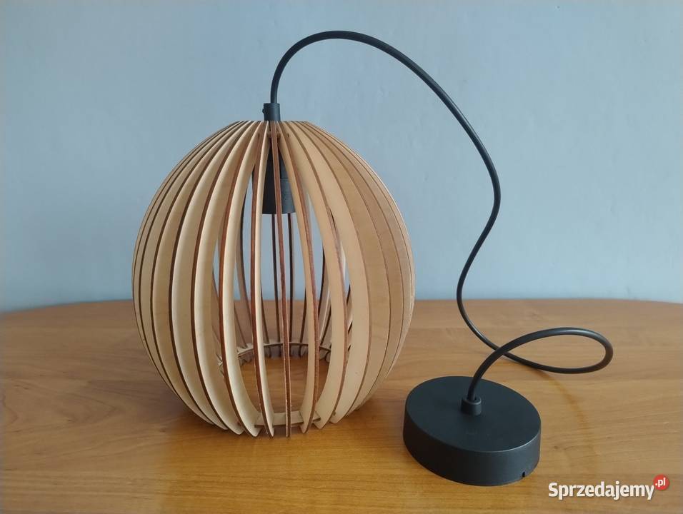 NOWA Lampa sufitowa wisząca kula drewniana wzór Lampy wiszące śląskie Blachownia