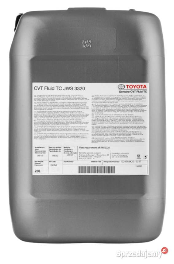 TOYOTA Olej do skrzyni biegow CVT typ TC 20L Kąty Wrocławskie