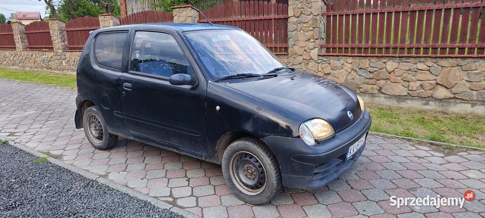 Fiat Seicento 11 benzyna 2002r czarny Van nowy 185km małopolskie Kraków