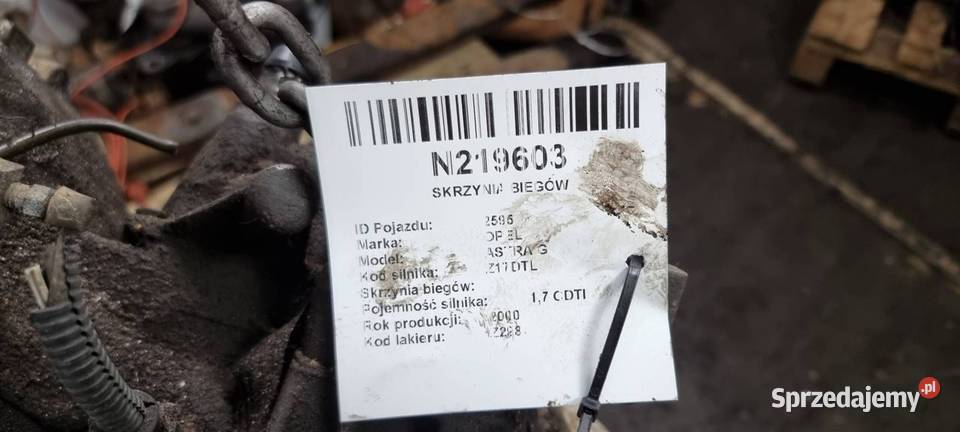 SKRZYNIA BIEGÓW OPEL ASTRA G 17 DTI osobowe kujawsko-pomorskie Lipno
