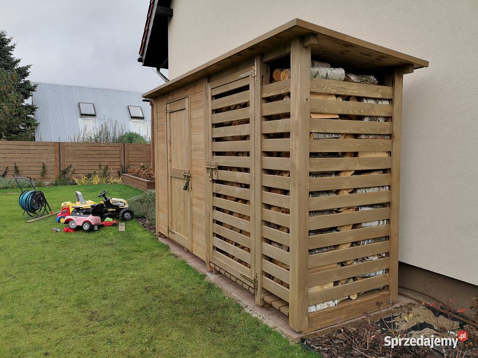 Drewutnia z domkiem narzędziowym domek ogrodowy Kalety