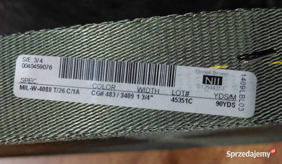 Taśma nylonowa Us Army na metry Militaria
